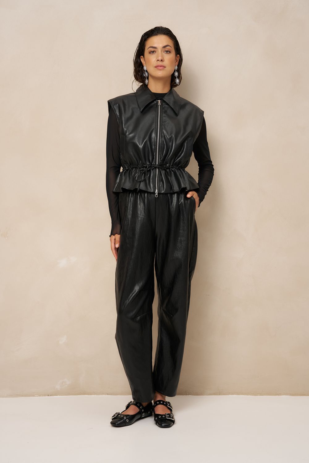 LM Vegan Leather Pants Kove - Black