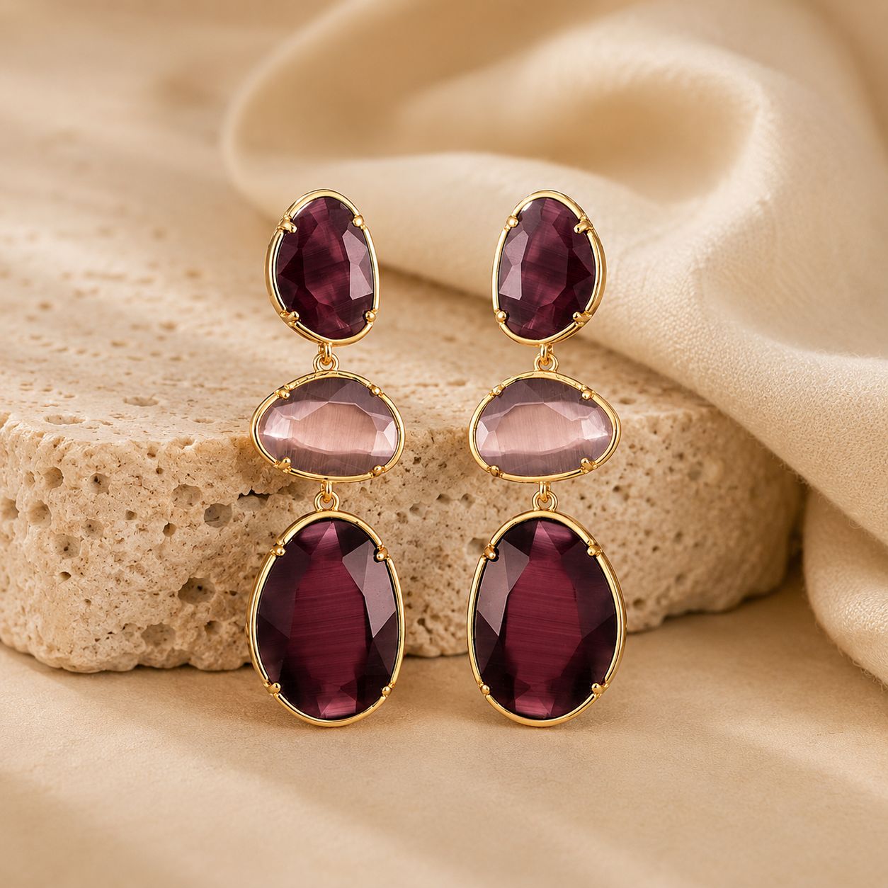 Earring Amara - Bordeaux