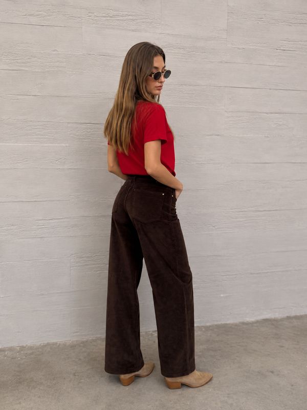 LJ Wide Leg Rosalie - Velours Brown