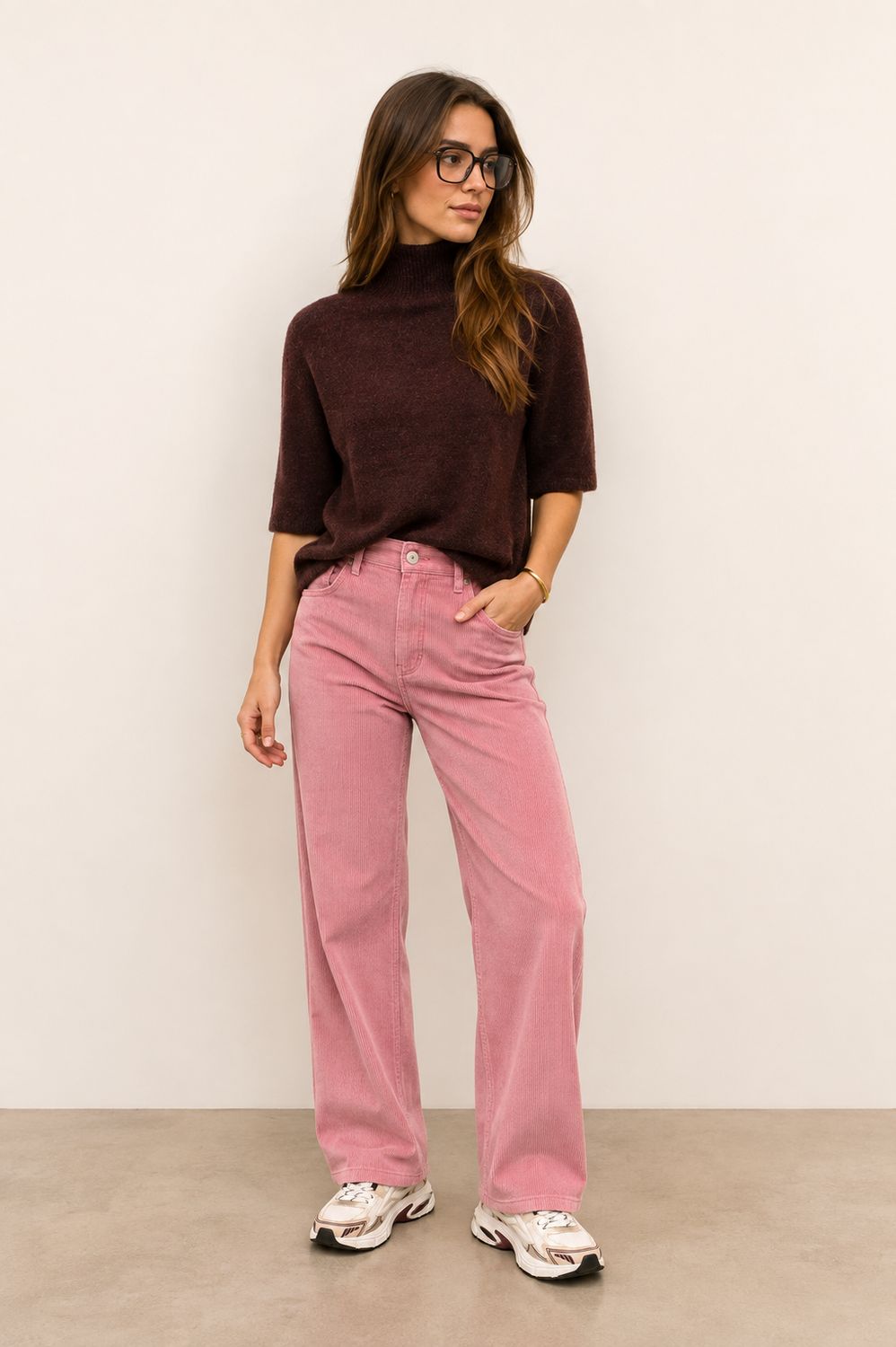 LJ Wide Leg Rosalie - Velours Soft Pink