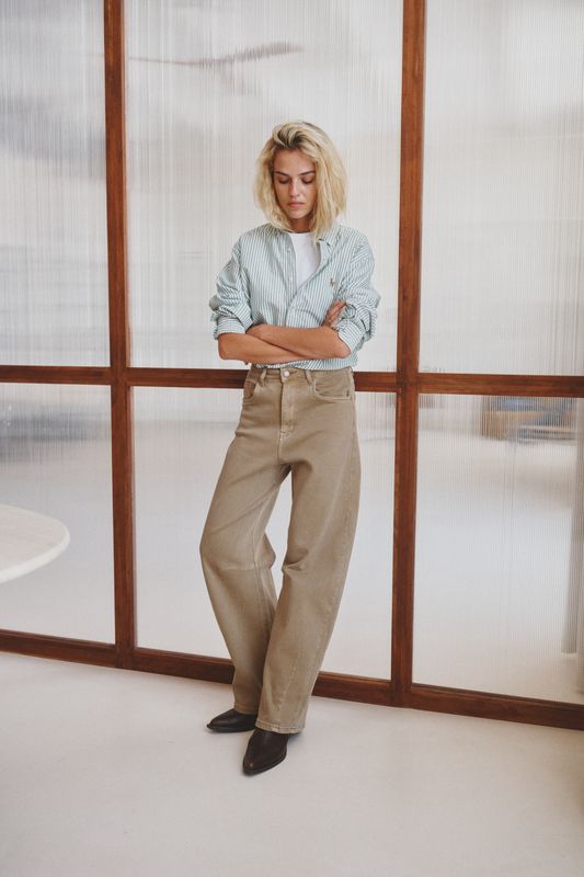 A&amp;L Barrel Lorena Jeans - Taupe