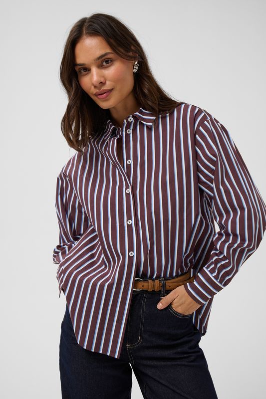 KF Gavina Blouse - Bordeaux/Blue