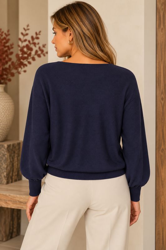 KF Lizza Batwing Pullover - Navy