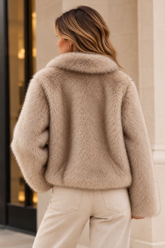 KZ Celeste Faux Fur Veste - Beige