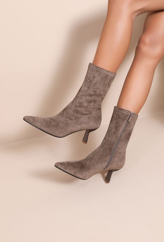 Noa Suède Ankle Boots - Taupe