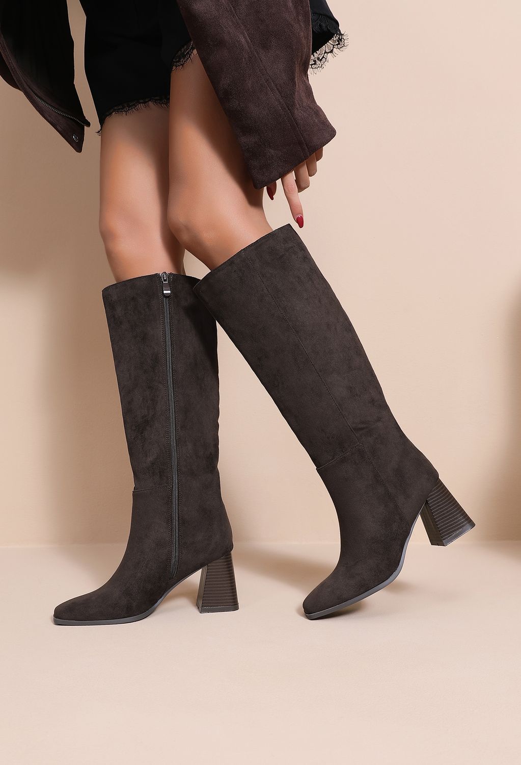 Valentina High Heel Boots - Brown
