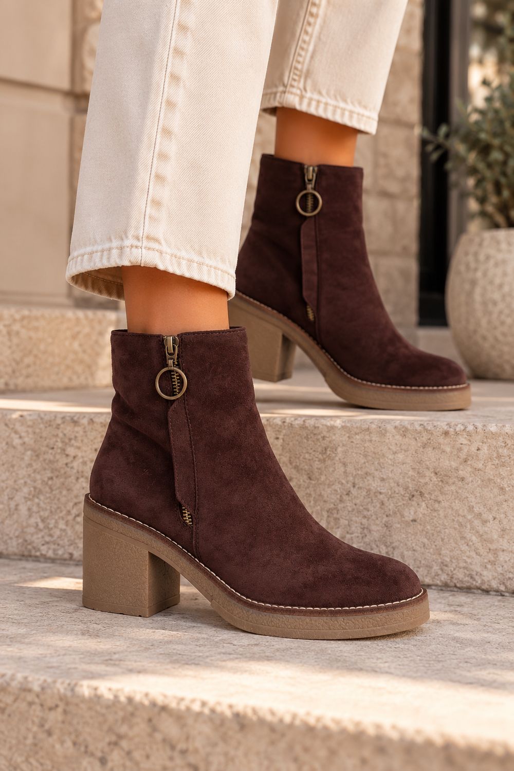Livia Ankle Boots - Suède Brown