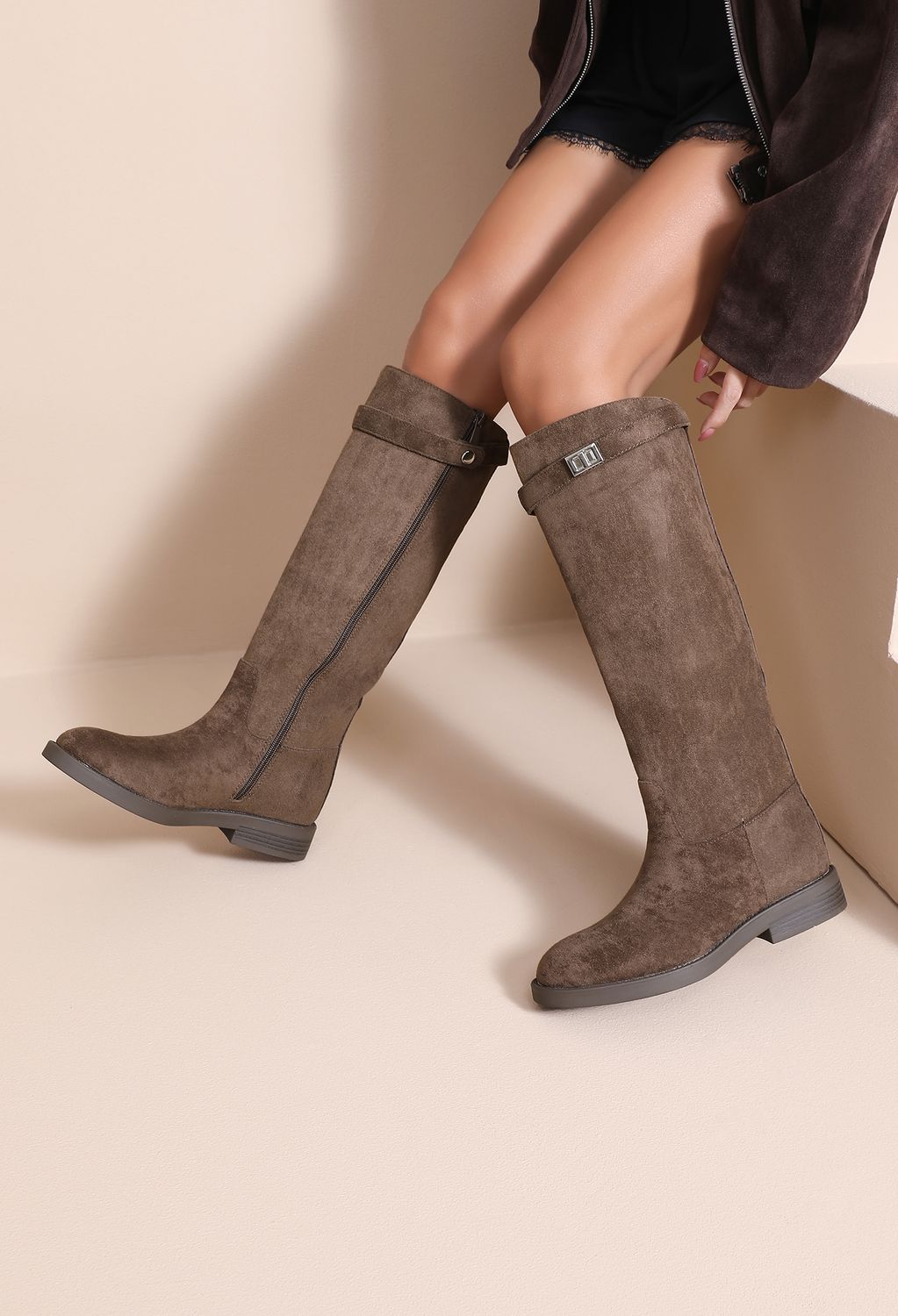 Harper High Boots - Taupe