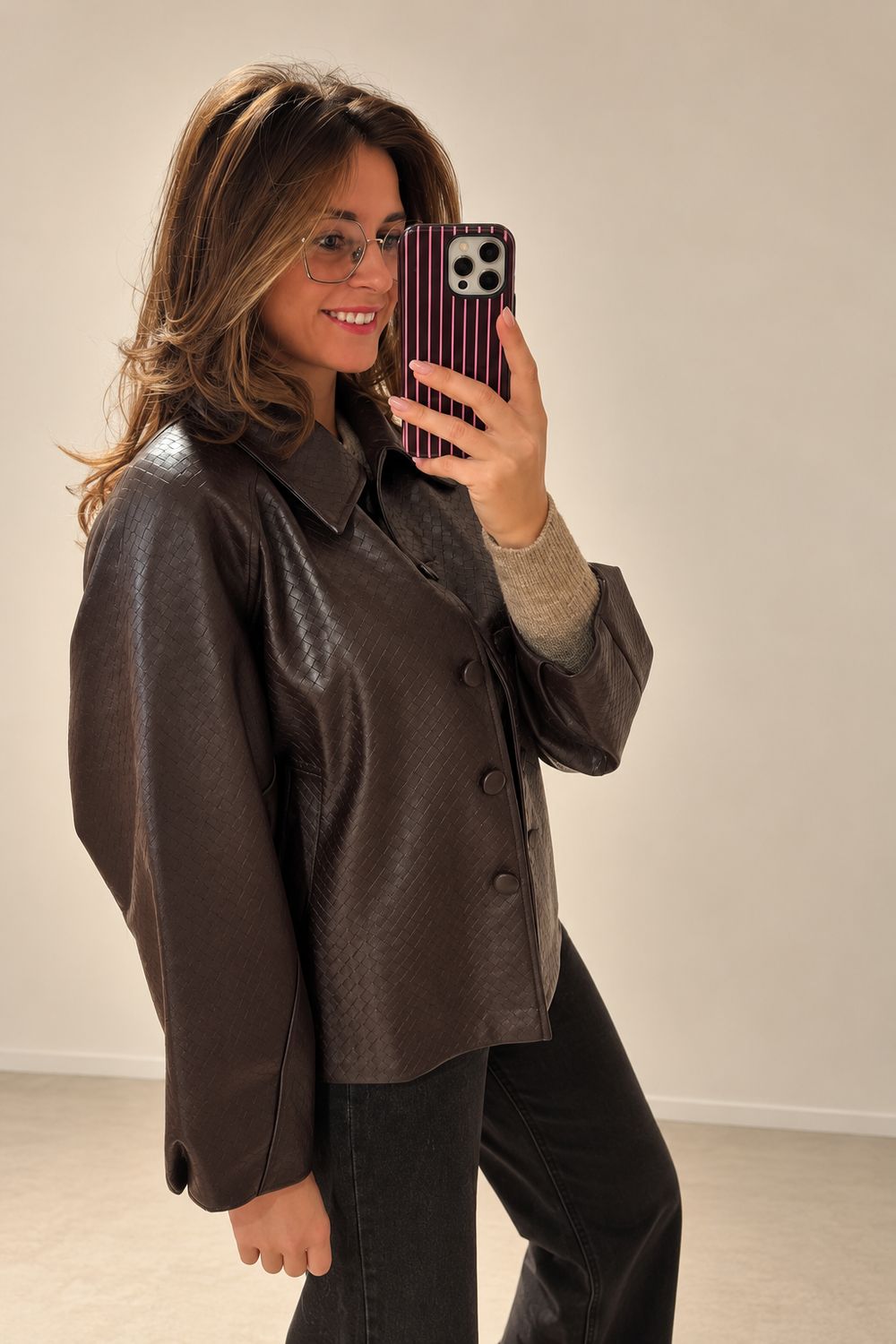 Aylin Leather Jacket - Brown