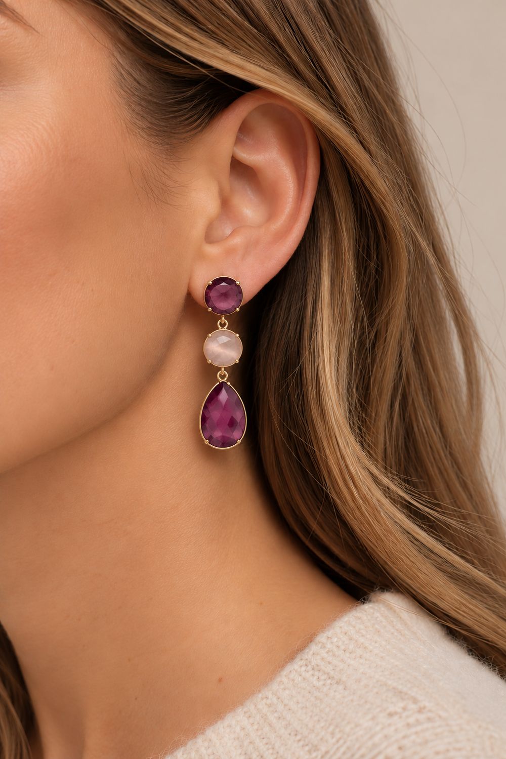 Earring Elora - Bordeaux