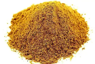 Herby Chicken Shawarma: Fine, golden-yellow powder made from aromatic herbs and spices