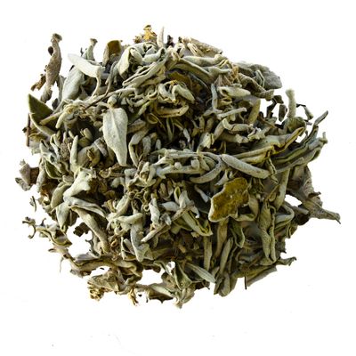 Sage Leaves: Dried sprigs of aromatic, silvery sage leaves