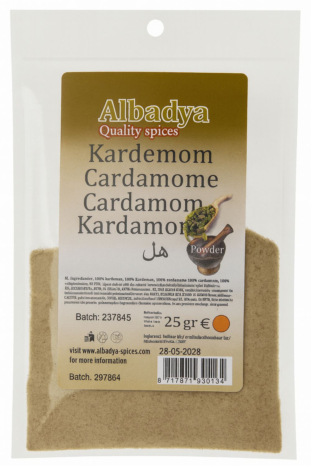 X 10 KARDEMOM GEMALEN 25 GR.