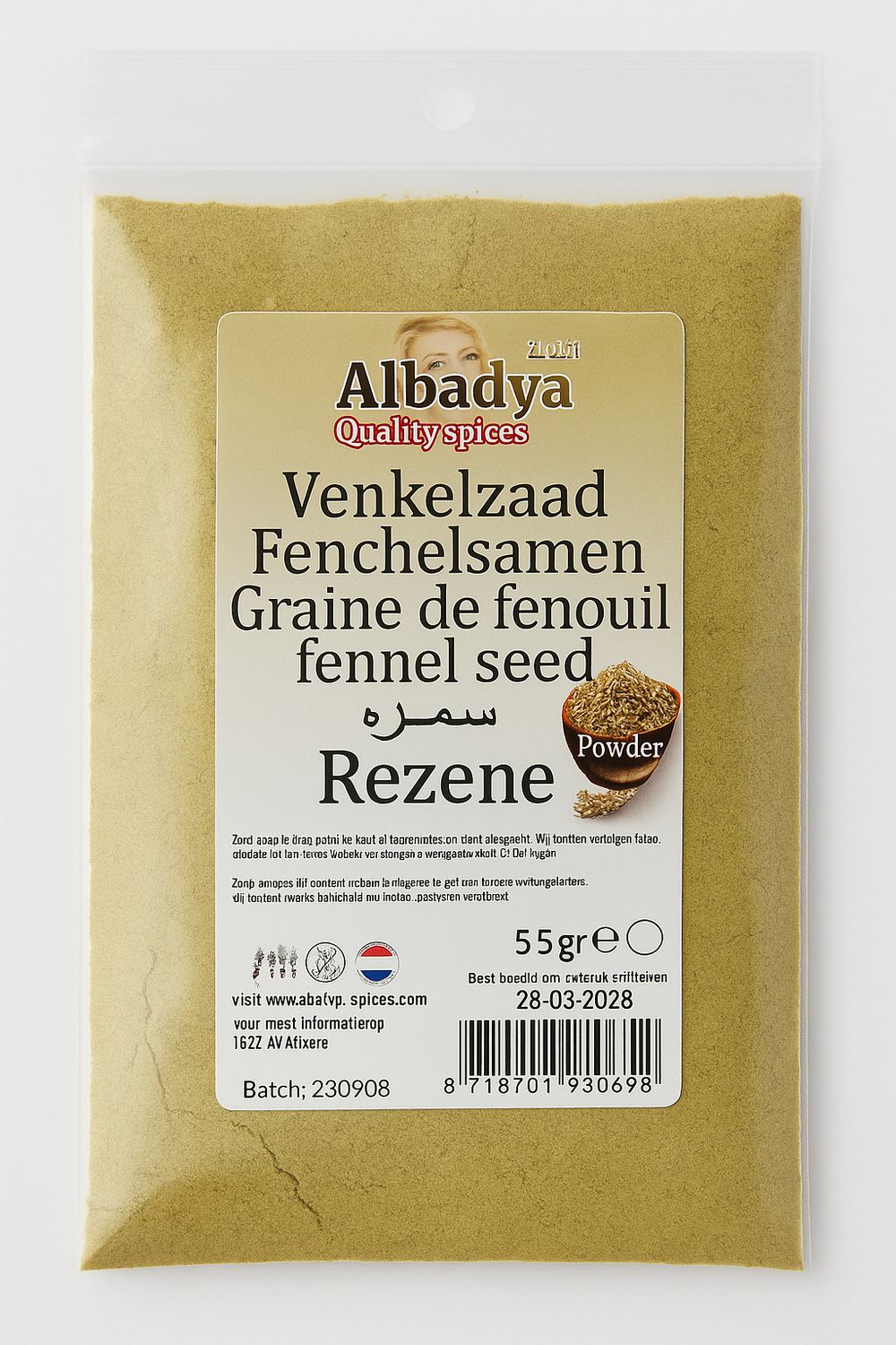 X 10 VENKELZAAD GEMALEN 55 GR.