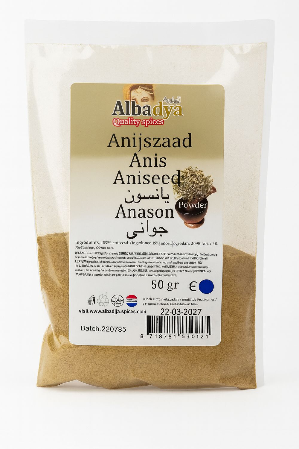 X 10 ANIJSZAAD GEMALEN 50 GR.