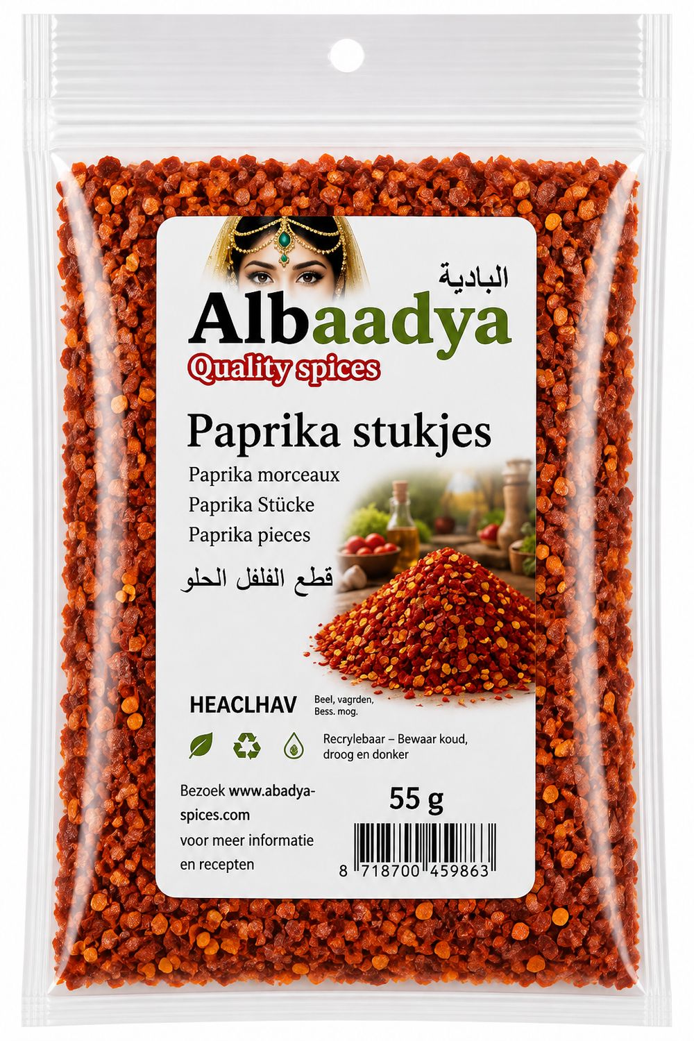 X 10 PAPRIKA STUKJES 55 GR.