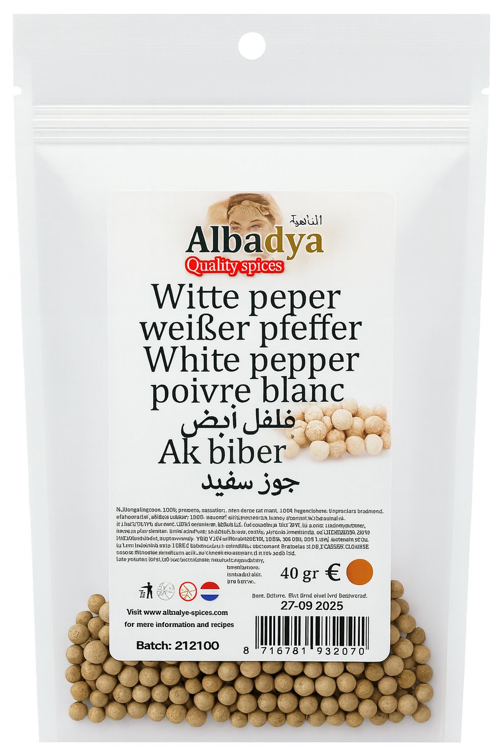 X 10 WITTE PEPER HEEL 25 GR.