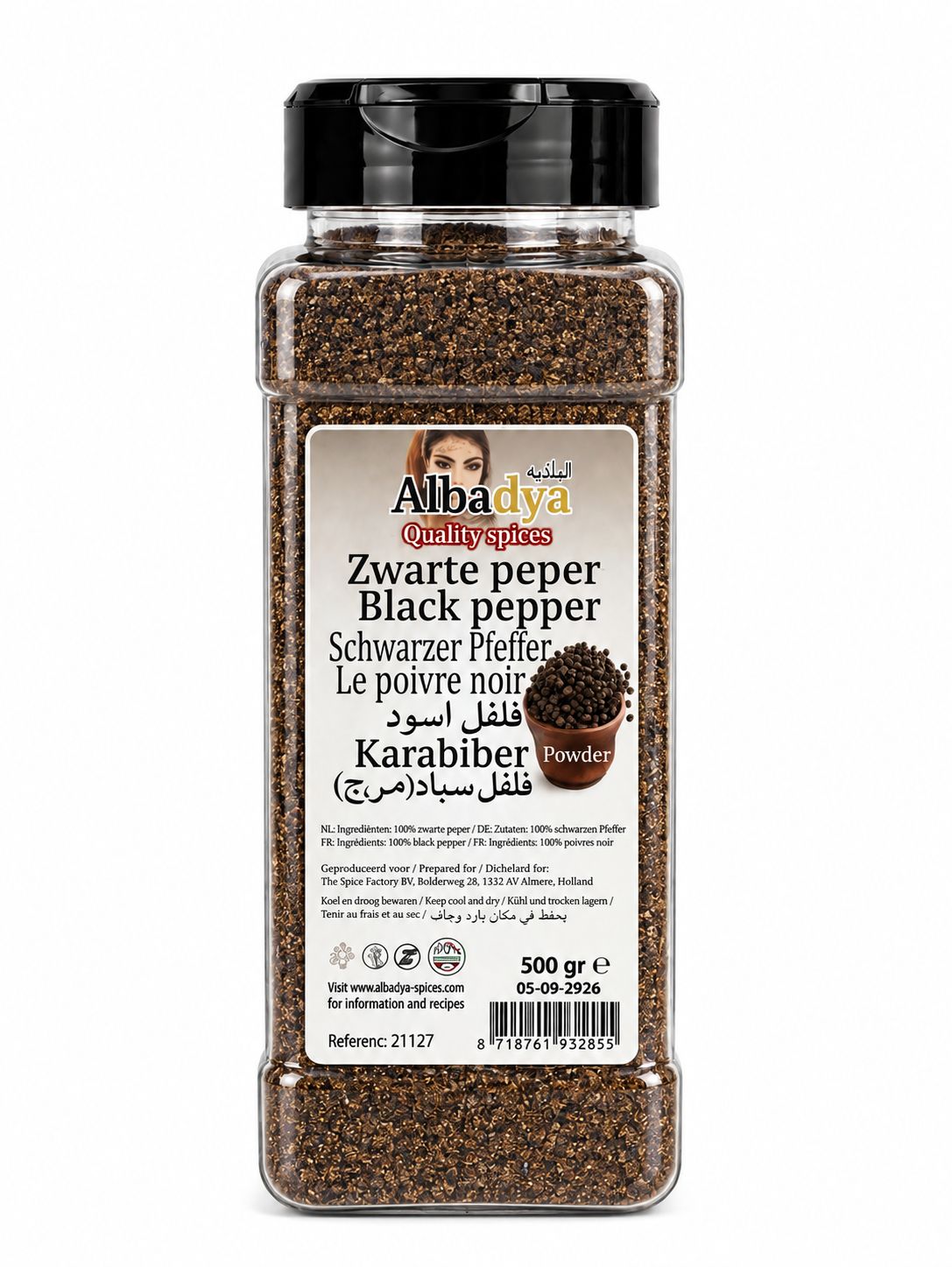 ZWARTE PEPER GEM. 500 GR. ALBADYA