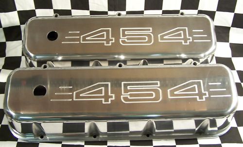 BIG BLOCK CHEVY 454 ALUMINUM VALVE COVERS POLISHED