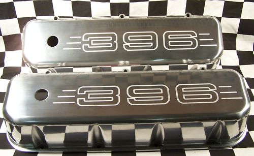 BIG BLOCK CHEVY 396 ALUMINUM VALVE COVERS POLISHED