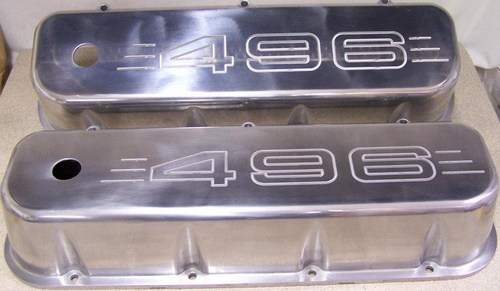 BIG BLOCK CHEVY 496 ALUMINUM VALVE COVERS POLISHED