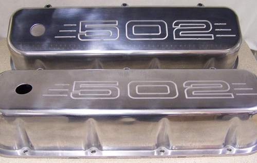BIG BLOCK CHEVY 502 ALUMINUM VALVE COVERS POLISHED