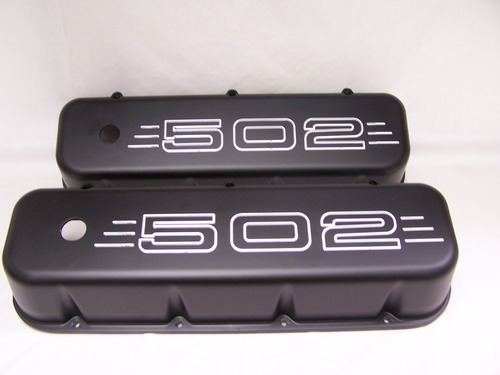 BIG BLOCK CHEVY 502 ALUMINUM VALVE COVERS BLACK POWDER COATED