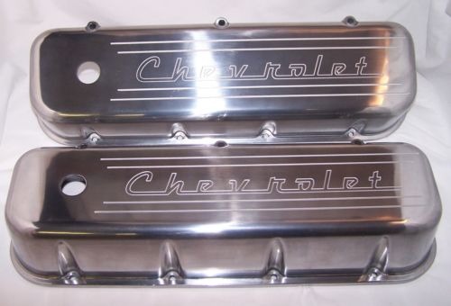 BIG BLOCK CHEVY CHEVROLET ALUMINUM VALVE COVERS POLISHED