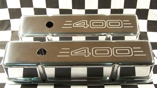 SMALL BLOCK CHEVY 400 ALUMINUM VALVE COVERS POLISHED