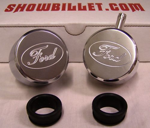 BREATHER &amp; PCV COMBO POLISHED ALUMINUM FORD