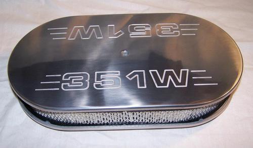POLISHED ALUMINUM 15&quot; X 2&quot; OVAL AIR CLEANER WITH 351W