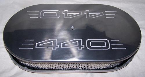 POLISHED ALUMINUM 15&quot; X 2&quot; OVAL AIR CLEANER WITH 440