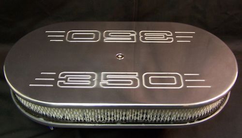 POLISHED ALUMINUM 15&quot; X 2&quot; OVAL AIR CLEANER WITH 350