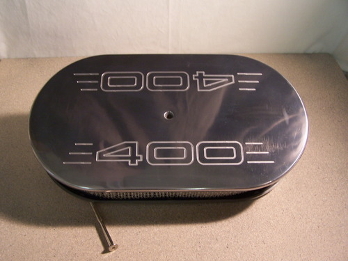 POLISHED ALUMINUM 15&quot; X 2&quot; OVAL AIR CLEANER WITH 400