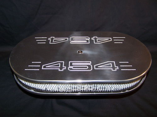 POLISHED ALUMINUM 15&quot; X 2&quot; OVAL AIR CLEANER WITH 454