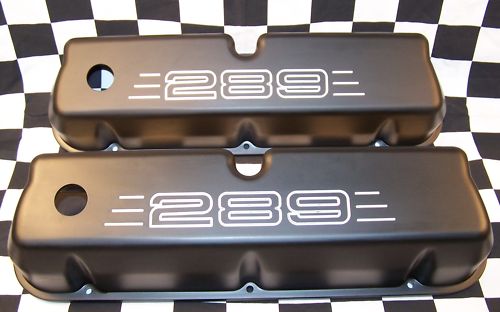 SMALL BLOCK FORD WITH 289 ALUMINUM VALVE COVERS POWDER COATED