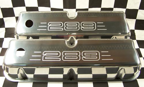 SMALL BLOCK FORD POLISHED ALUMINUM VALVE COVERS WITH 289 MILLED