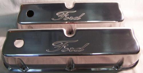 SMALL BLOCK FORD FORD POLISHED ALUMINUM VALVE COVERS