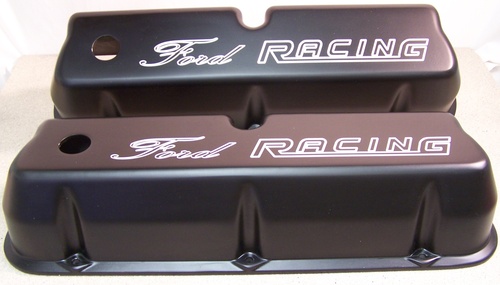 SMALL BLOCK FORD WITH FORD RACING ALUMINUM VALVE COVERS POWDER COATED