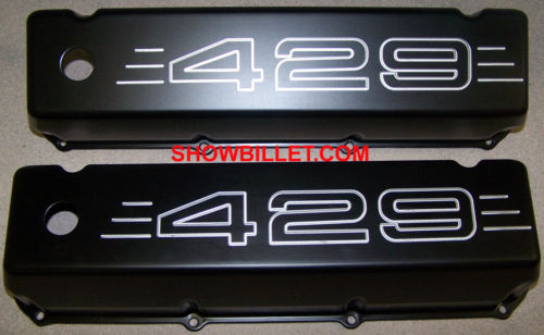 BIG BLOCK FORD 429 ALUMINUM VALVE COVERS BLACK POWDER COATED