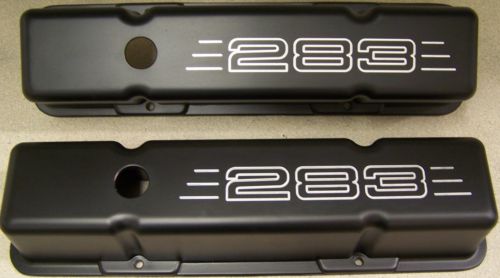 SMALL BLOCK CHEVY 283 ALUMINUM VALVE COVERS POWDER COATED