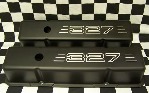 SMALL BLOCK CHEVY 327 ALUMINUM VALVE COVERS POWDER COATED