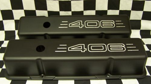 SMALL BLOCK CHEVY 406 ALUMINUM VALVE COVERS POWDER COATED