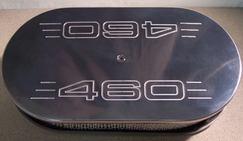 POLISHED ALUMINUM 15&quot; X 2&quot; OVAL AIR CLEANER WITH 460
