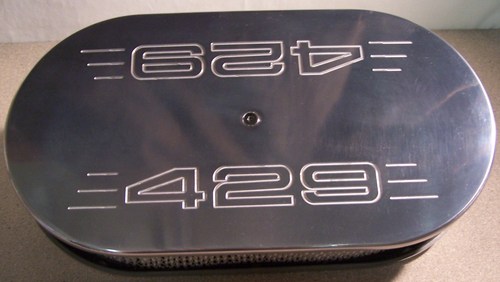 POLISHED ALUMINUM 15&quot; X 2&quot; OVAL AIR CLEANER WITH 429