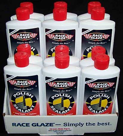 RACE GLAZE POLISH &amp; SEALANT 12 16oz. BOTTLES &amp; DISPLAY