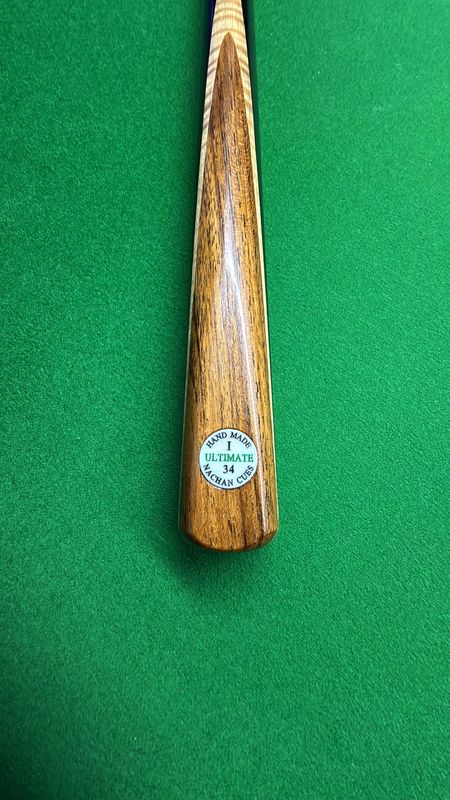 Nachan cues ultimate number 34 fs ash cue 58” 9.7mm brass 17.4oz 18” balance 29.3mm butt