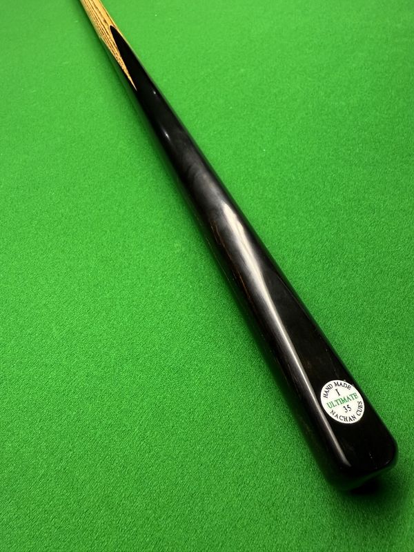 Nachan cues 35 ultimate 57.5” 9.8mm brass ferrule 17.3oz 17.8” balance 29.3mm butt