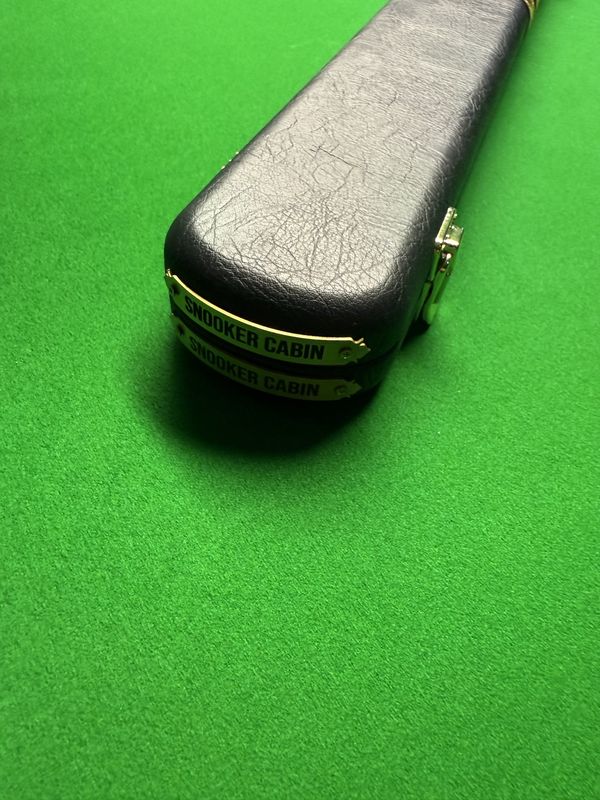 1 piece twin slot black and gold snooker cabin cue case