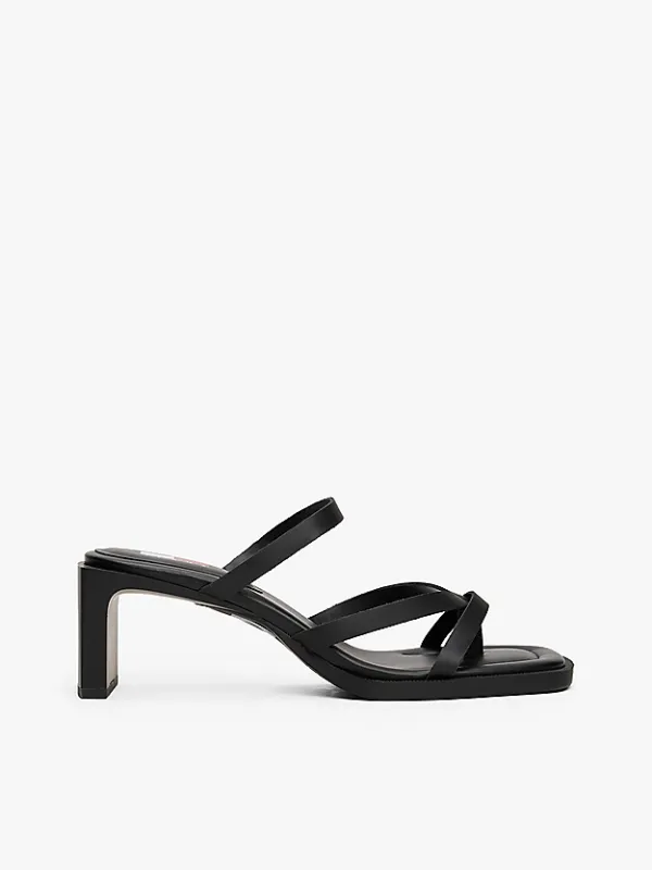 Sandalias de piel con tacón ancho Tommy Jeans
